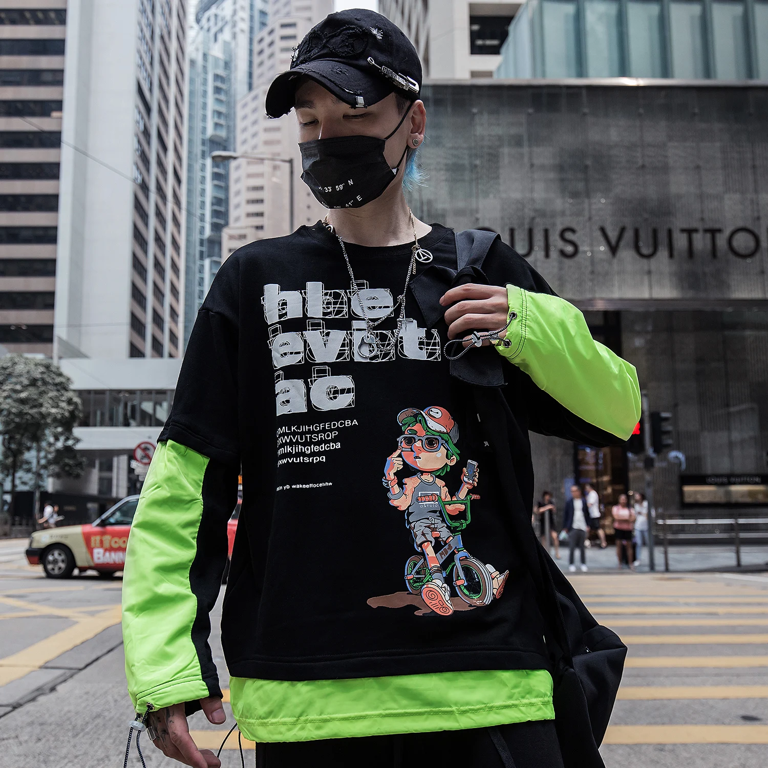 Мужской хлопковый свитшот Aelfric Eden Повседневный пуловер оверсайз с имитацией двух