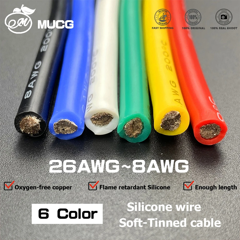 Cabo de Fio de Silicone Elétrica Estanhado Fios de Cabos Automotivos 28 26 24 22 20 18 16 14 Awg 4awg 6awg 8awg 10awg 12awg 14awg 16awg Fios elétricos