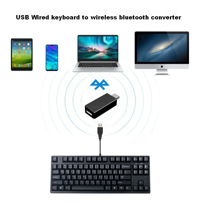 Usb Keyboard Bluetooth 5.3 Converter Wired Keyboard To Wireless Adaptor