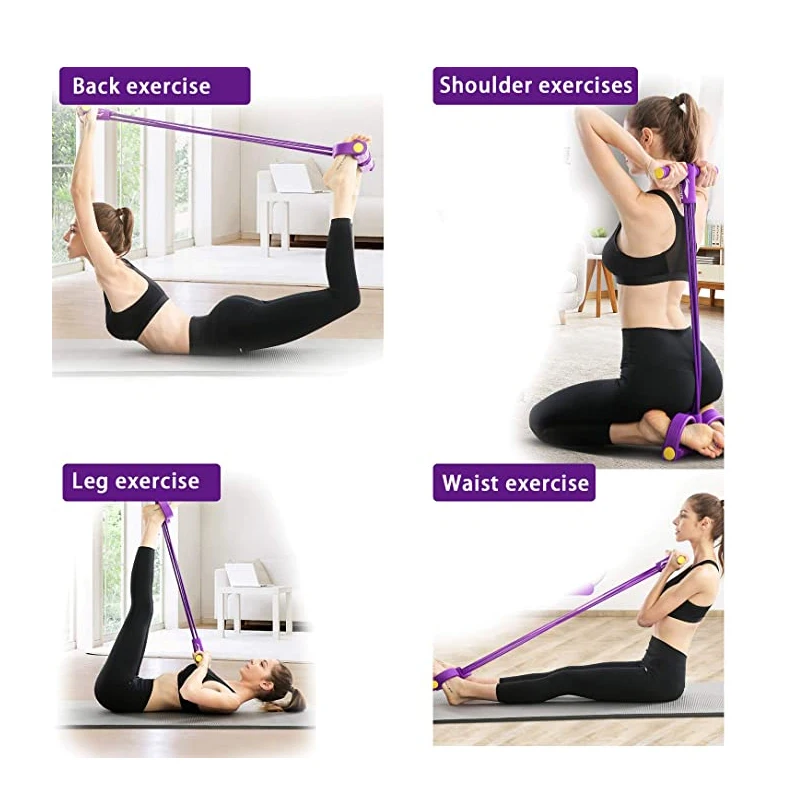 Эластичная веревка для фитнеса оборудование 4 трубки из натурального