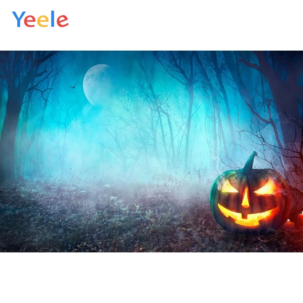 Фотофон Yeele для Хэллоуина фон фотосъемки с изображением леса дерева тумана