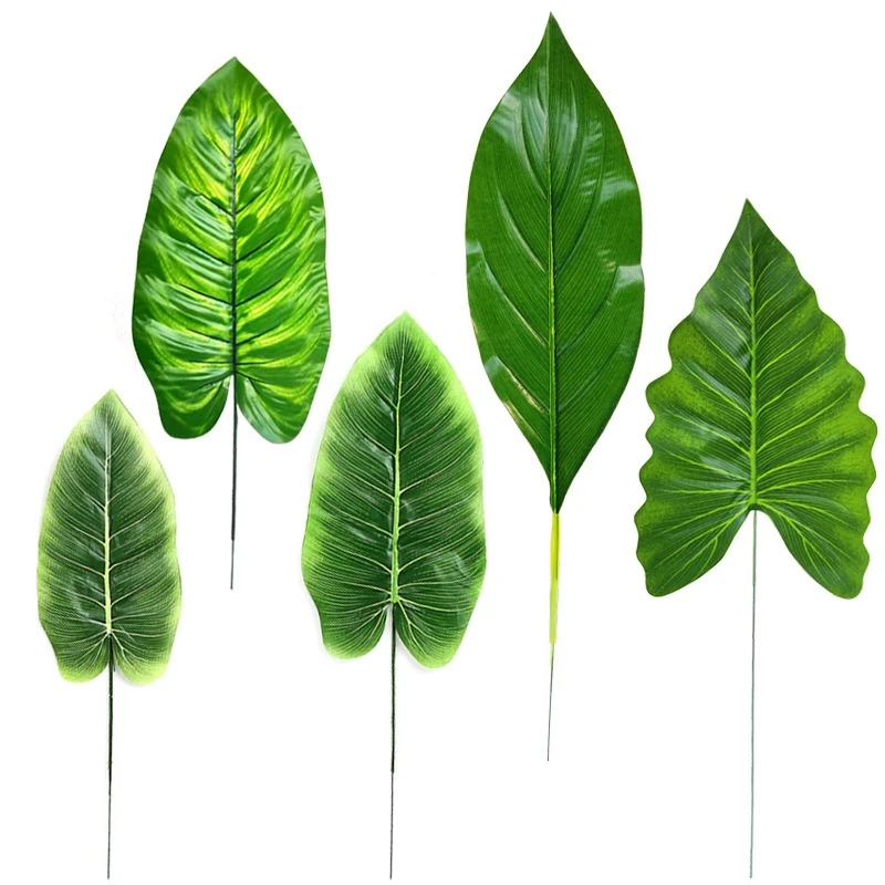 

New Artificial Plant Leaf Canna Flower Arrangement Accessories Family Hotel Desk Counter Decoration Plant Leaf Decoration DIY