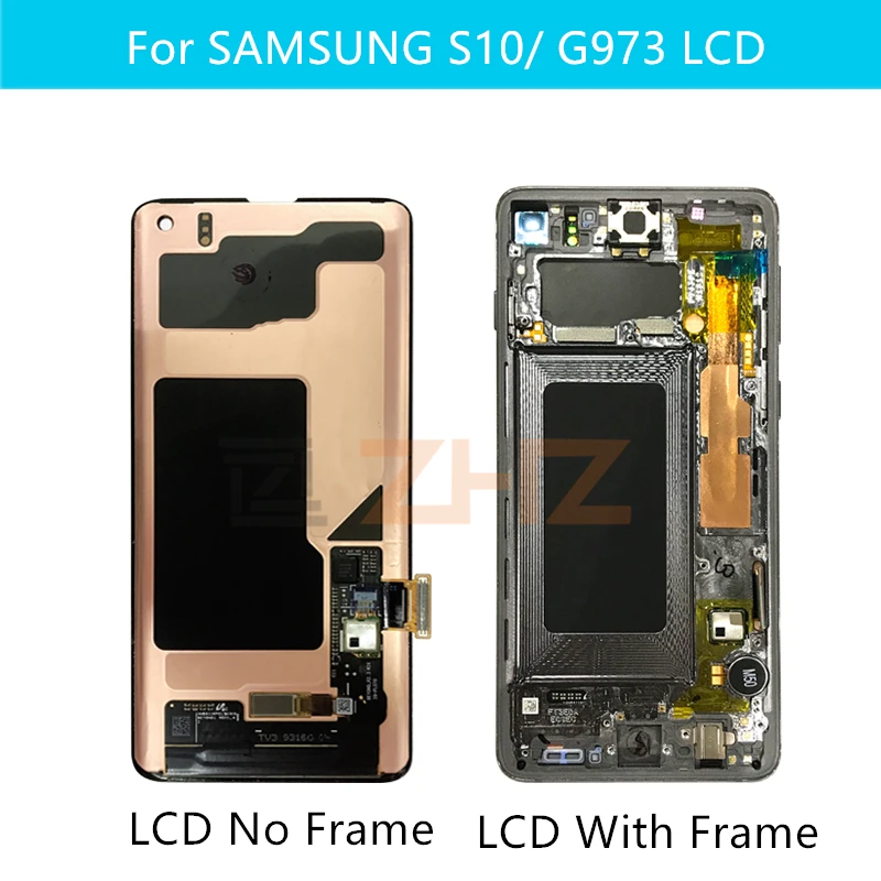 Для Samsung Galaxy S10 lcd G973 Plus G975 сенсорный экран дигитайзер в сборе с рамкой s10 Замена