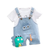fashion sports summer new baby girl clothes suit children boys cotton t shirt overalls 2pcssets toddler costume kids sportswear