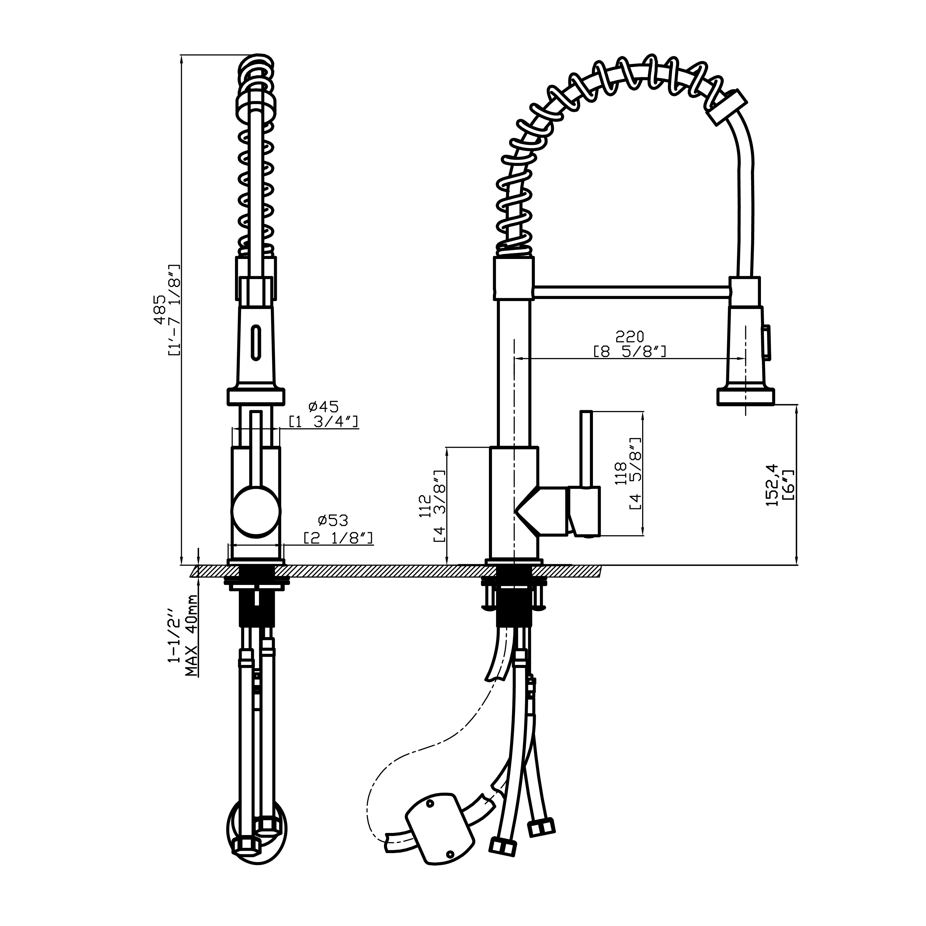 

Pull down brushed nickel kitchen mixer cUPC 360s sink sprayer water mixer flexible modern kitchen taps