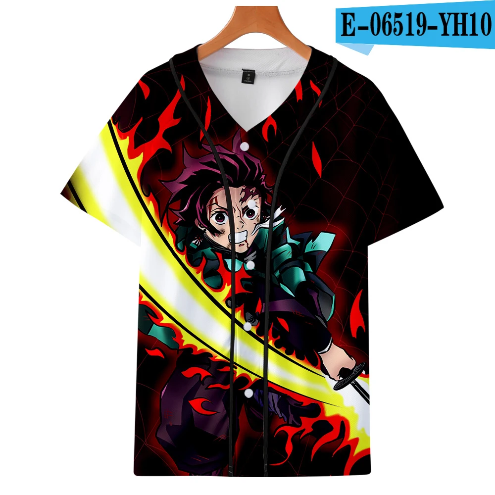 Demon Slayer: Kimetsu no Yaiba бейсбольная футболка полиэстер Горячие мужские модные летние бейсбольные футболки Новые повседневные футболки - Цвет: 3D