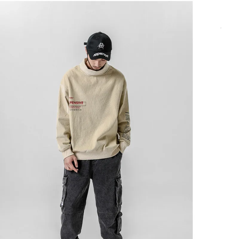 Осень 2019 новая Корейская версия Свободный пуловер с высоким воротником и принтом