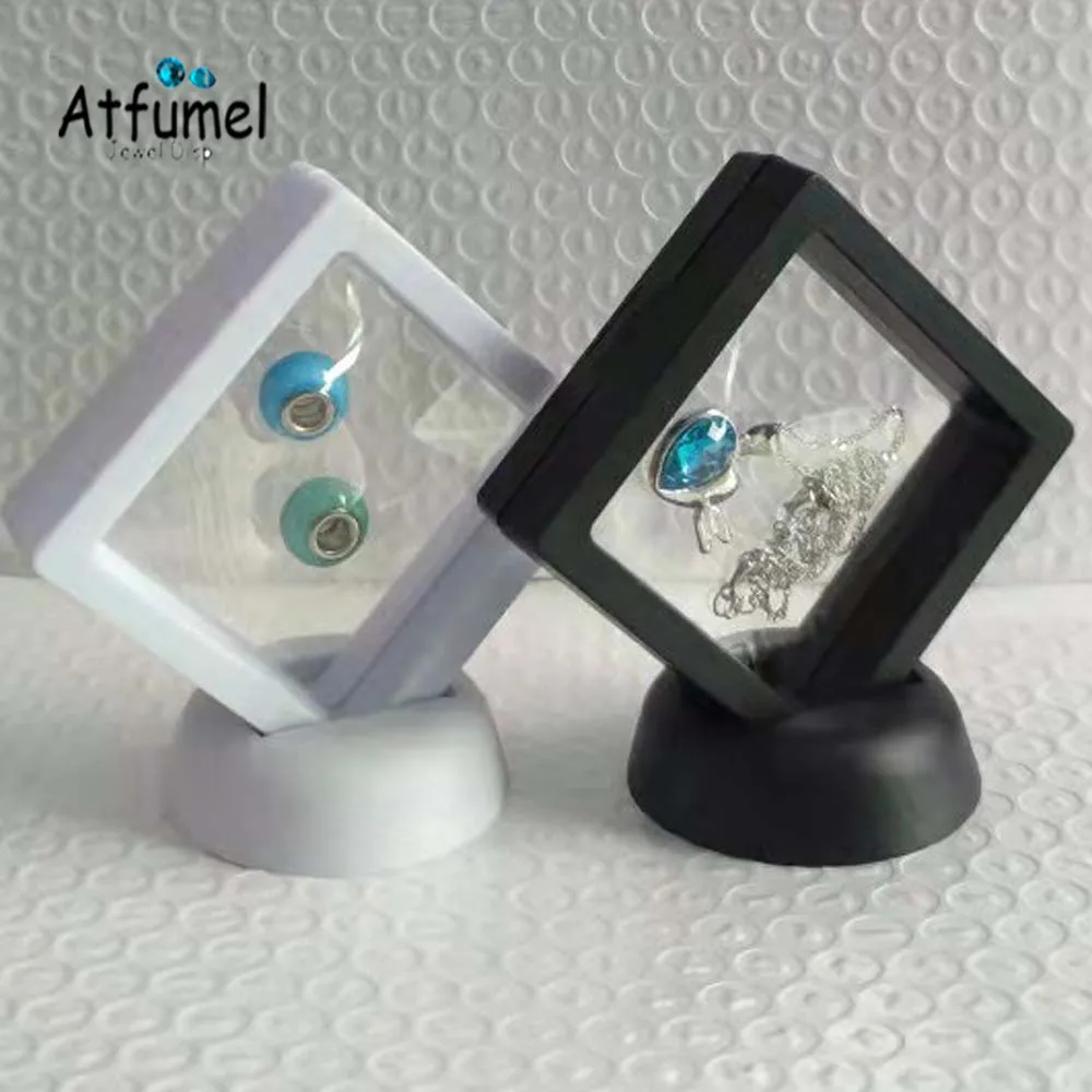 

Wholesale 7x7cm Suspended Packaging Box U Disk Coin Badge Dustproof Storage Box Jewelry Ring Pendant Bead Display Gem Stone Box