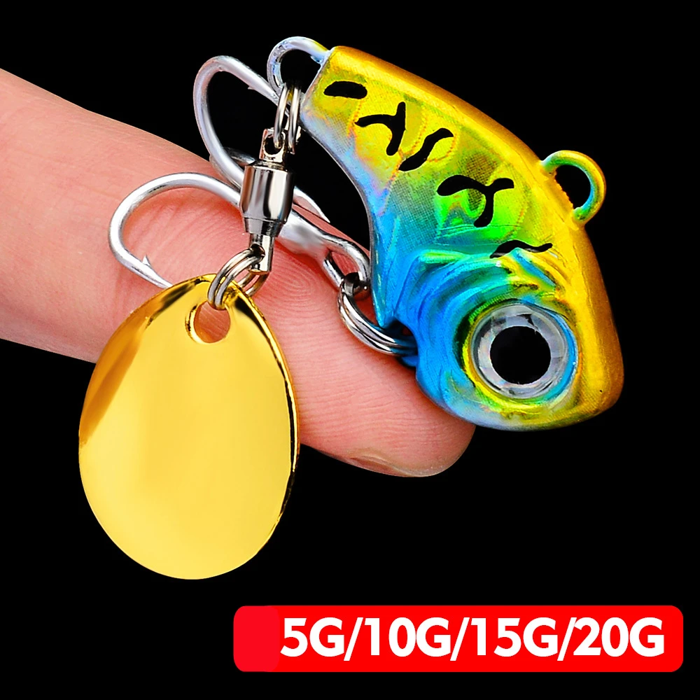 

Fishing Lures Wobble Rotating Metal VIB Vibration Bait for Pike Bass Trout Treble Hook Artificial Hard Baits Spinner Spoon Lure