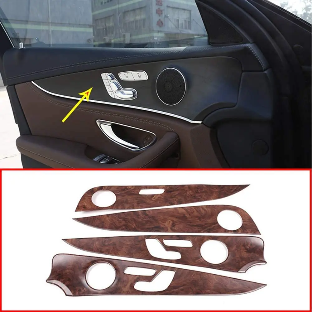

ABS Chrome Plastic Interior Door Decorative Panel Cover Trim Accessories For Mercedes Benz E Class W213 2016-2019