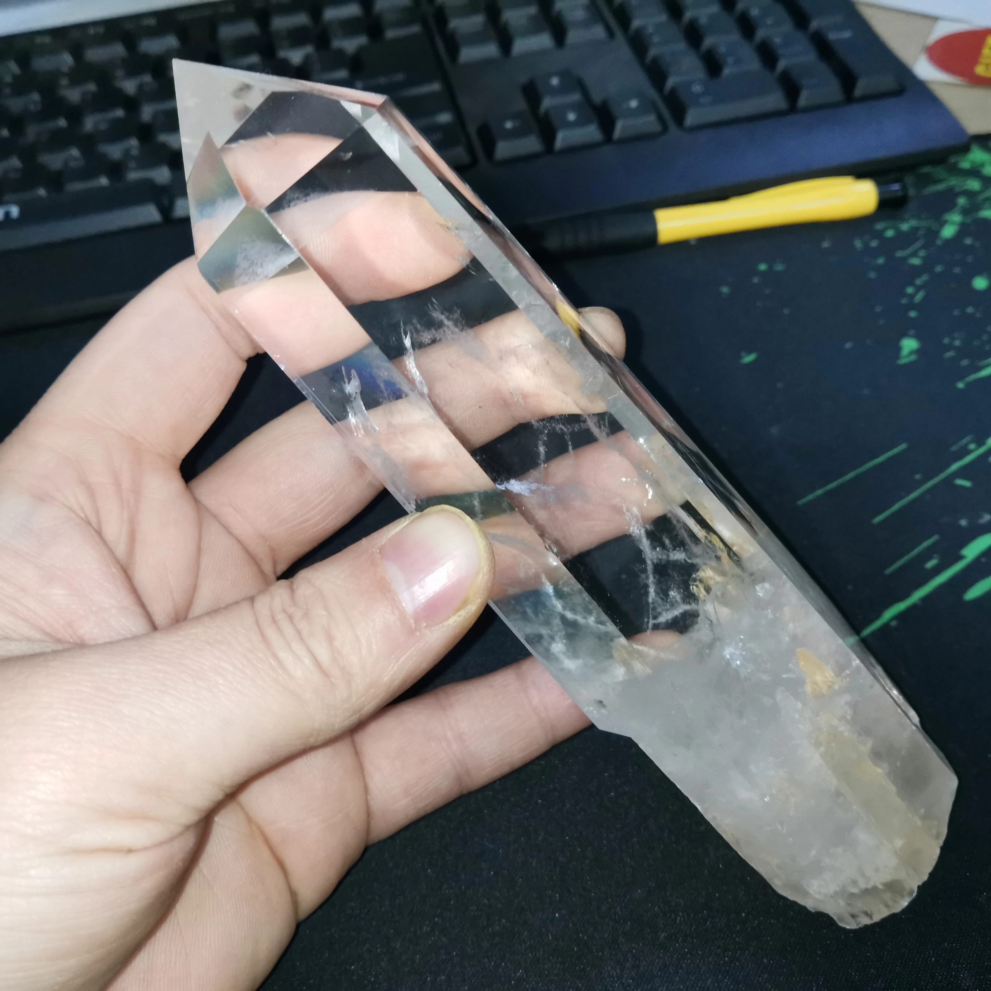 440 г AAA + натуральный прозрачный кварцевый кристалл заживляющая точка горячая