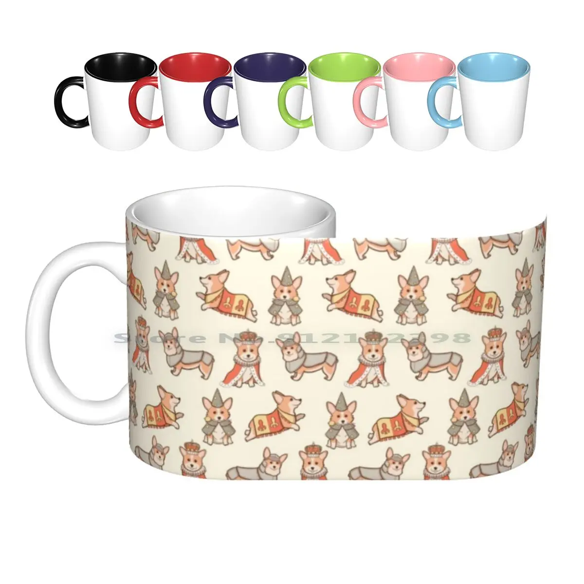 

Керамические кружки-Корги в средневековом стиле, кофейные чашки, Кружка для молока и чая, корги с собаками и сказочными хвостами