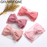 2020 new large solid cashmere bow headband baby turban autumn winter head wraps for girls knot bow headband hair accessories
