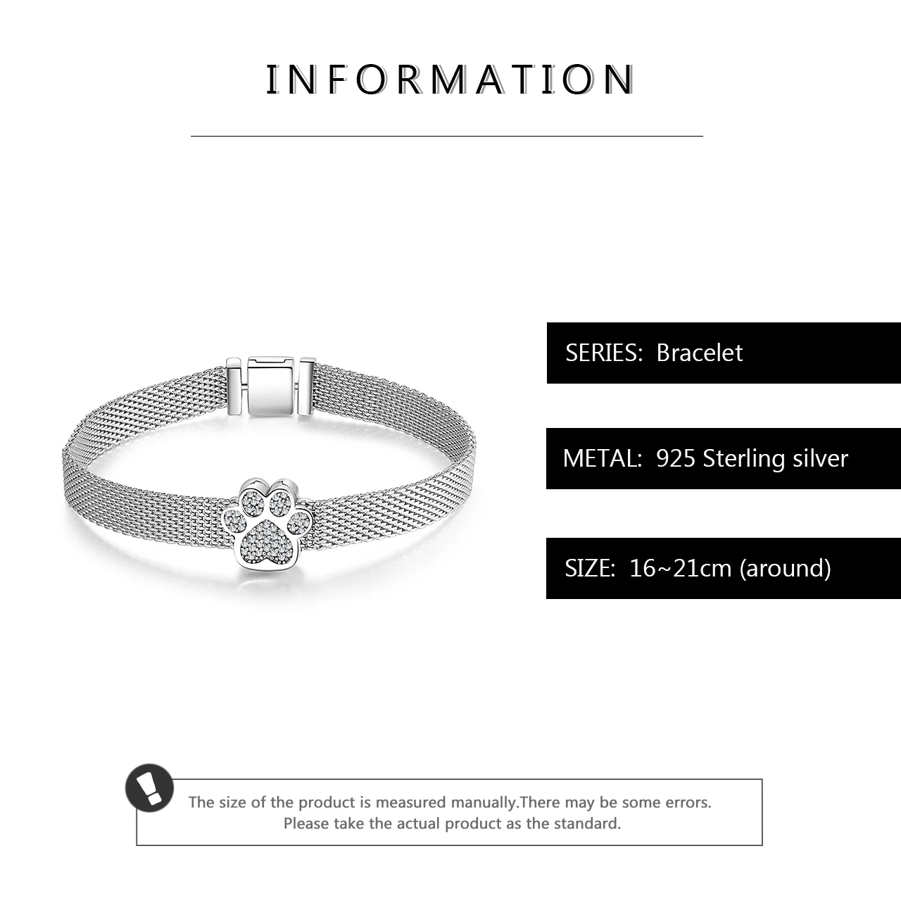 Высокое качество 925 стерлингового серебра Мода кошачий коготь клип бусы браслеты