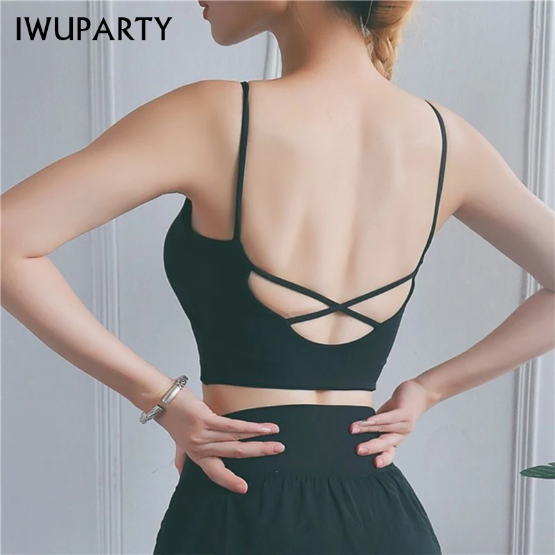 Кроп Топ женский укороченный пикантный спортивный бюстгальтер с перекрестными