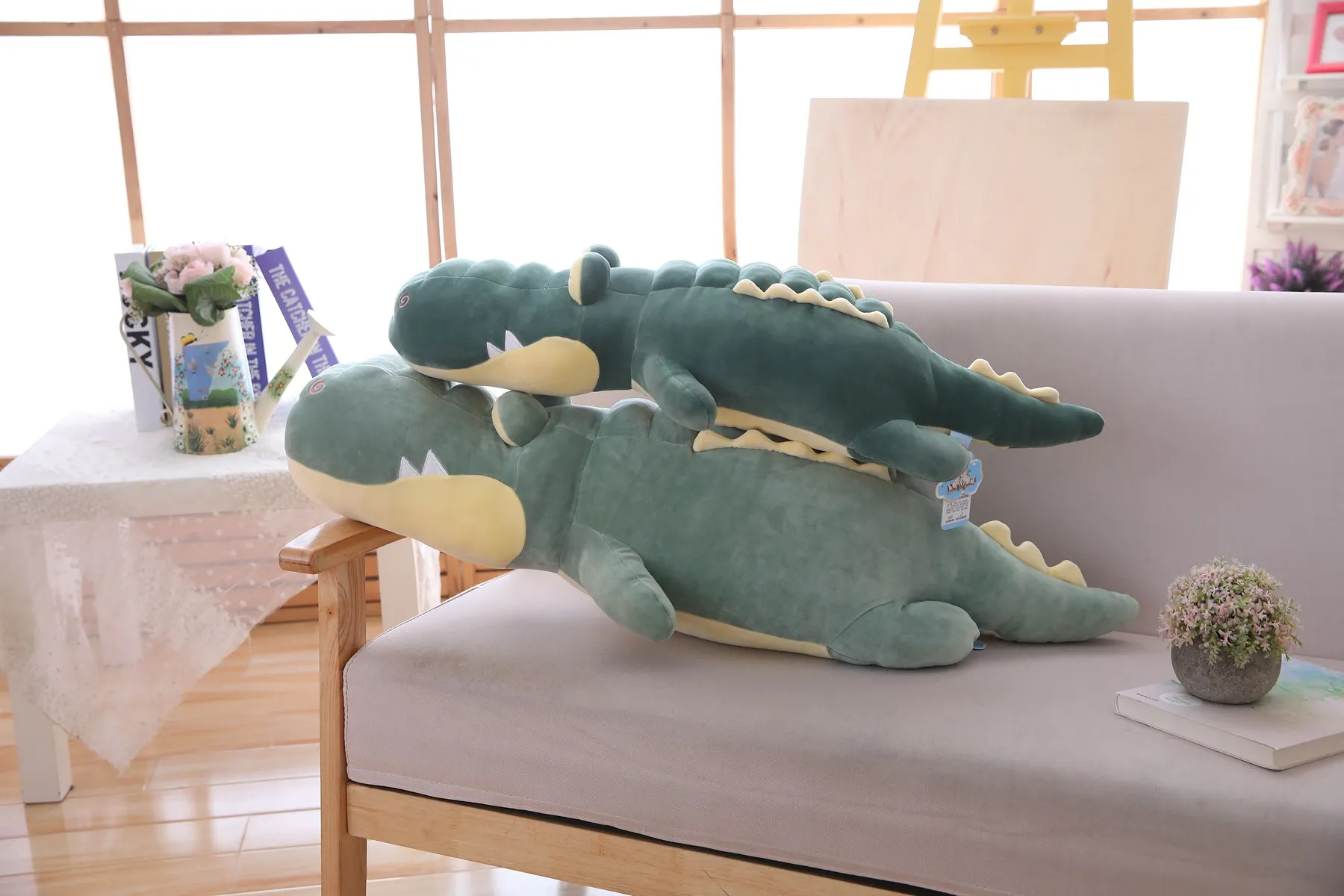 

New Arrival Cute animals Big Size Simulation Crocodile Skin Plush Toy Cushion Pillow Toys For Girl kids toys