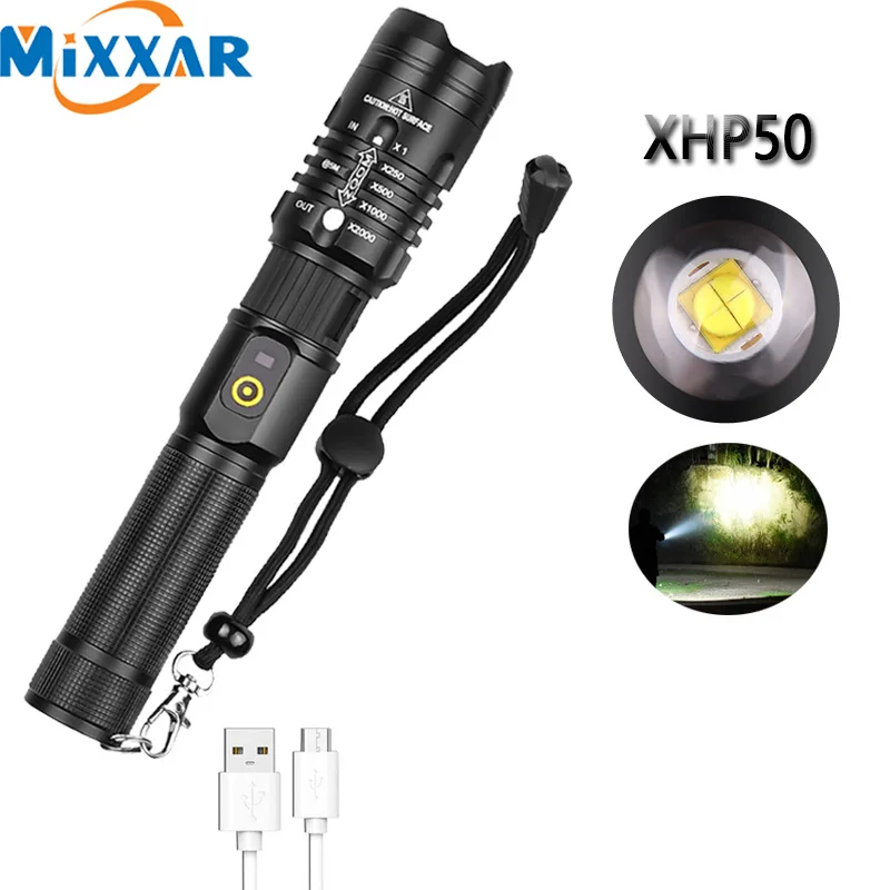 A Дропшиппинг светодиодный XHP50.2 Flash светильник USB Перезаряжаемый масштабируемый супер яркий фонарь для кемпинга МОЩНЫЙ СВЕТИЛЬНИК lanterna - Emitting Color: A