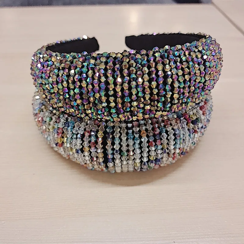 

Fashion Full Crystal Hair Bands For Women Lady Padded Shiny Diamond Headband Wide Brim Hair Hoop Fashion Hair Accessories
