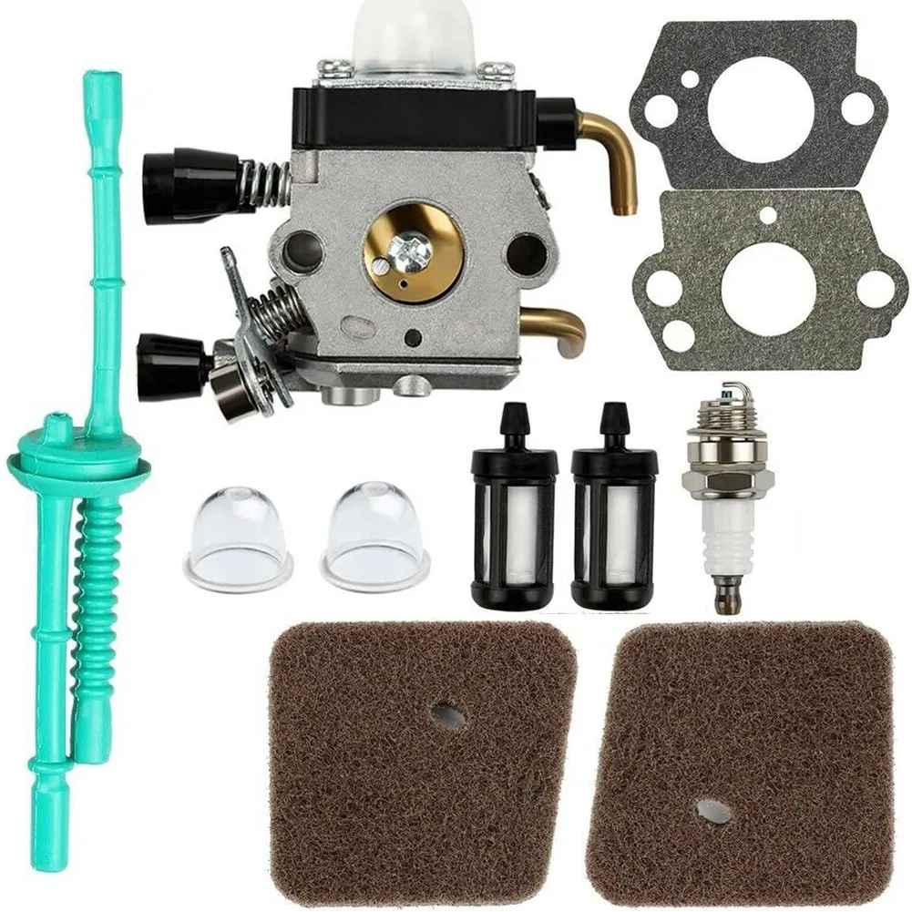 

Primer Bulb Carburettor Kit Spark Plug Filter Fuel Line Gasket KM55 KM55R
