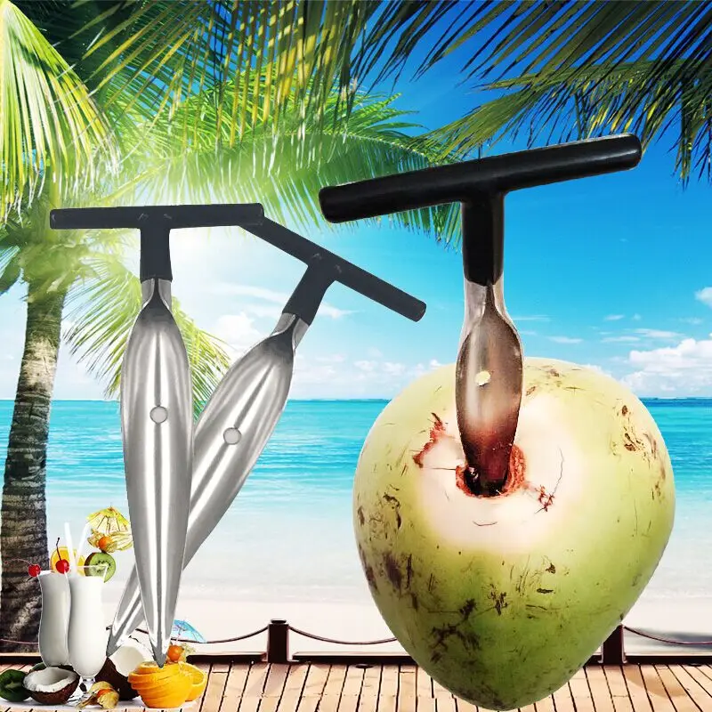 

1pc Coconut Opener Tool Stainless Steel Coconut Opener Water Punch Tap Drill Straw Open Hole Cut Gift Fruit Openers Kitchen Tool