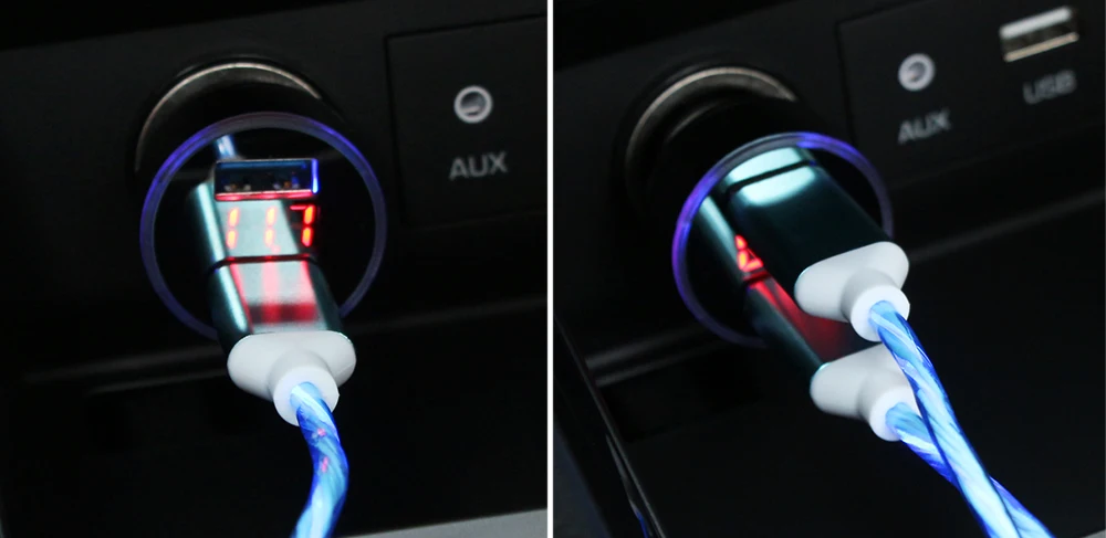3.1A двойной USB Автомобильное зарядное устройство светодиодный дисплей для Toyota C-HR