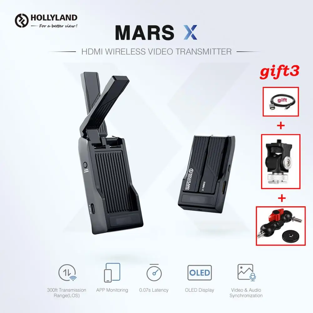 

Hollyland MarsX Mars X Wireless Image Transmission 300ft HD Image Transmitter 1080P For Android iPad DSLR Video