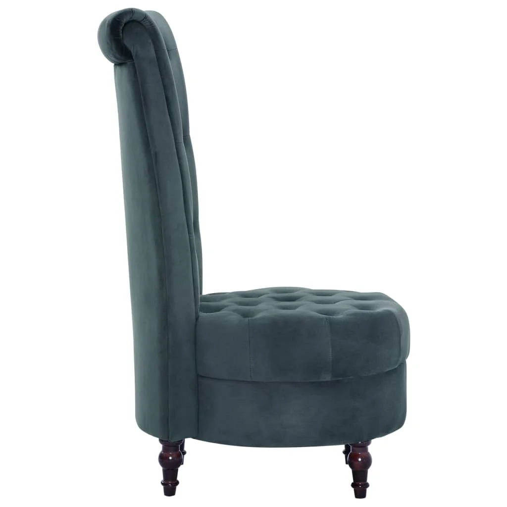 VidaXL Silla de respaldo alto terciopelo verde|Стулья для гостиной| |
