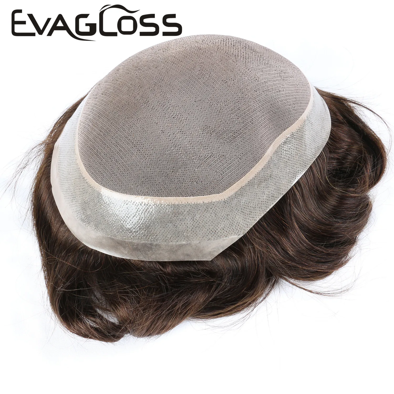 Парик EVAGLOSS из человеческих волос мужской тонкий моно парик натуральных для