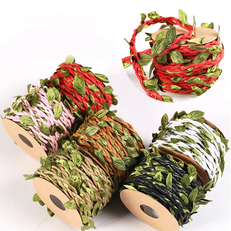 

Artificial Plant Vine Leaves Weaving Hemp Rope DIY Wedding Birthday Wedding Decoration Rattan Gift Bouquet Packaging Rope