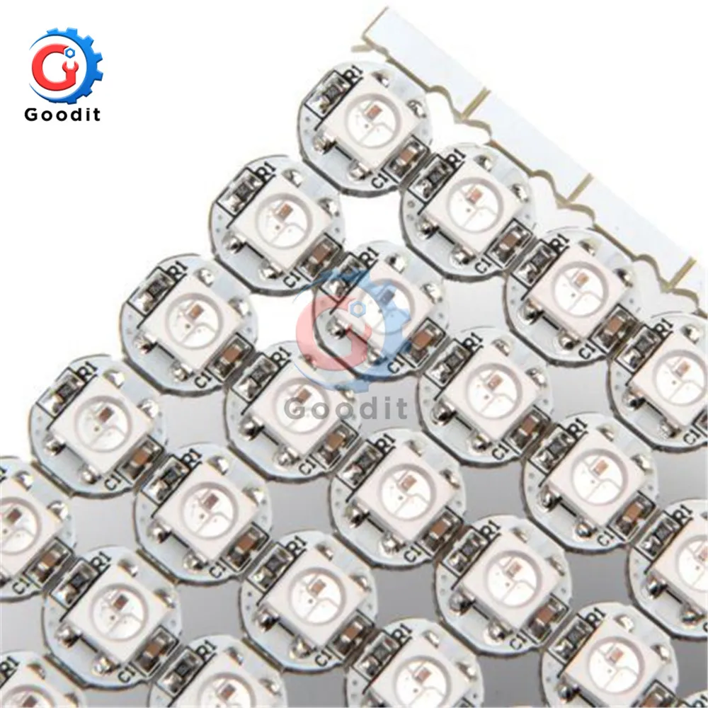 50Pcs Bits Digital WS2812 RGB LED Ring Full Color Highlighting 5050 SMD Leds Strip Module Microcontroller DC 5V for Arduino | Лампы и