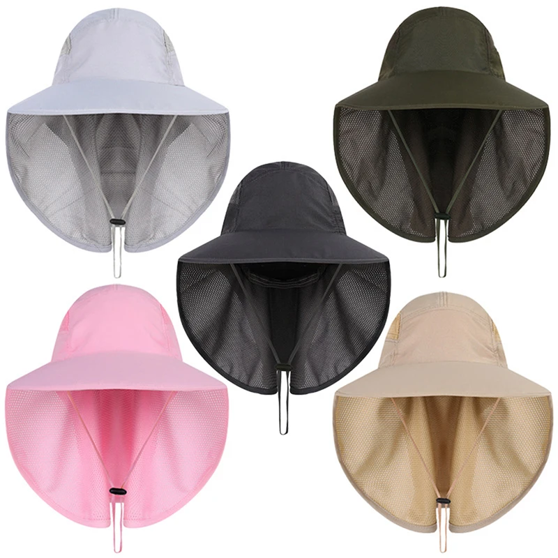 

Outdoor Beach Caps Outdoor Sport Fishing Hiking Hat UV Protection Face Neck Flap Man Sun Cap Sports Accessories