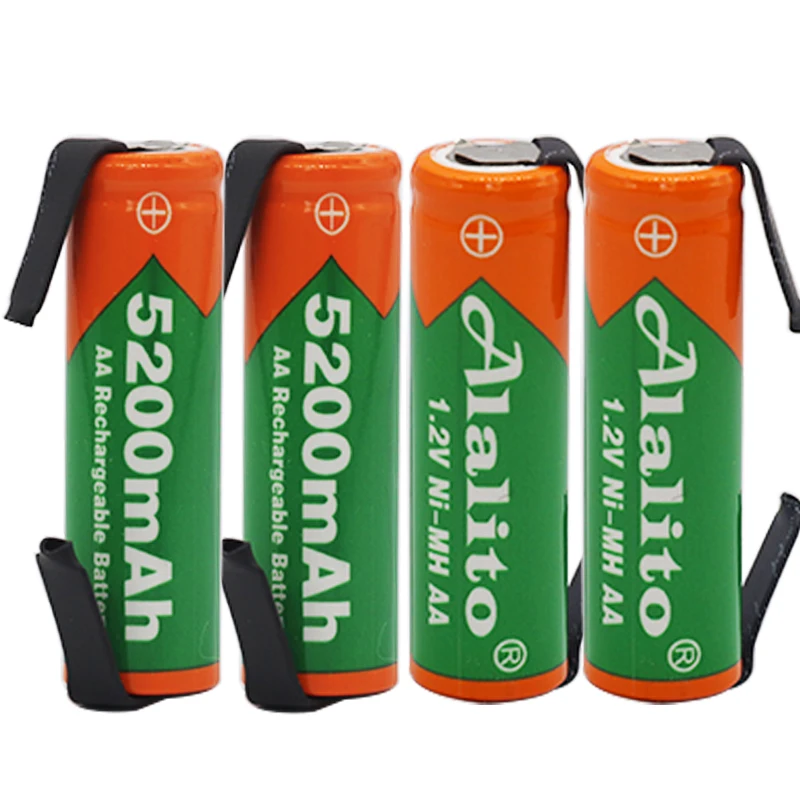 Ni mh 1 2 V AA перезаряжаемая батарея 5200mah nimh cell Green shell со сварочными вкладками для
