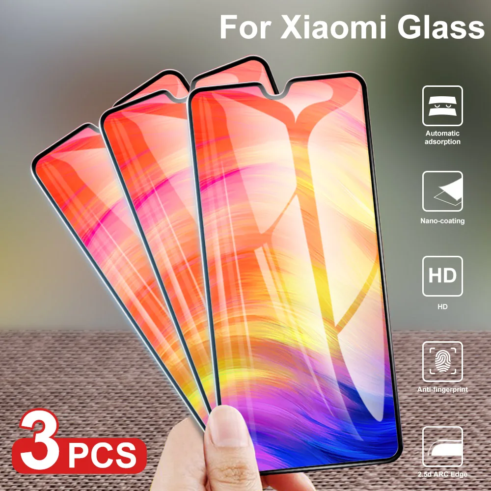 3 шт. закаленное стекло для Xiaomi Redmi note 7 5 6A S2 полное покрытие Защита экрана Note 8 MiA3 8Pro