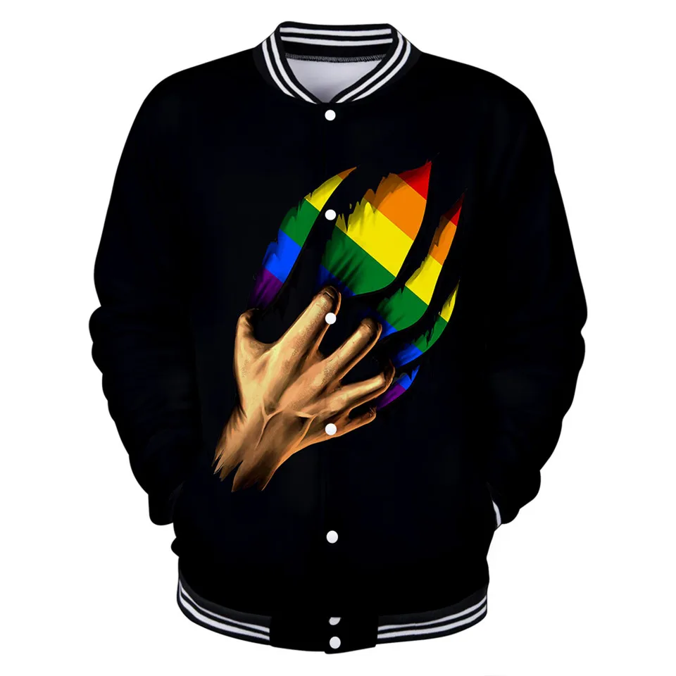 Поддержка гей университетская куртка 3D Мужская и женская модная кожаная для