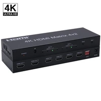 hdmi matrix 4x2 hdmi splitter switch 4 in 2 out video converter switcher adapter 4kx2k with edid optical audio remote controller