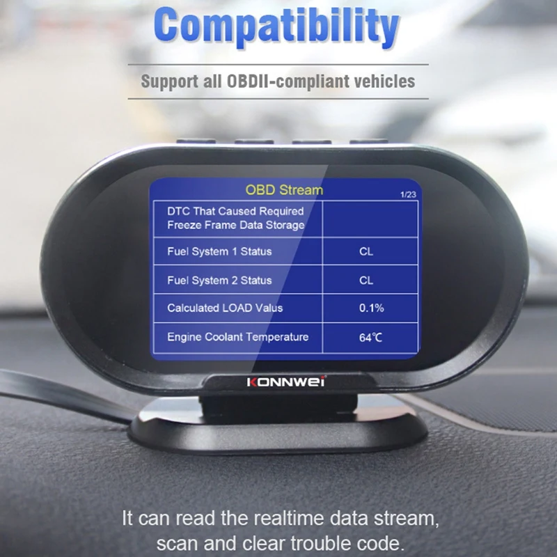 

Car OBD2 HUD Digital Meter Gauge All in One Automotive Smart OBD Speedometer Water Temperature Fuel Pressure Tester