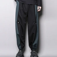mens sports pants casual pants autumn and winter new collage color stitching personality tailoring nine minutes loose pants