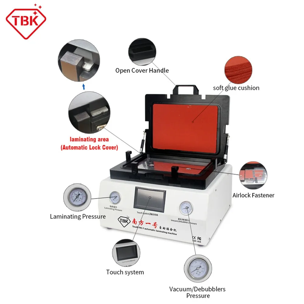 

Tbk 808 For Iphone For Samsung Max 12 Inch Mobile Phone Replacement Repair Refurbish 2 In 1 Lcd Vacuum Laminating Machine