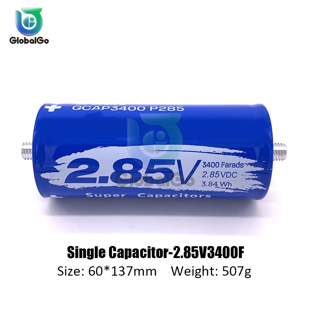 2.85V-3400F 2,85 V 3400F 2,7 V 3000F сверх яркий конденсатор 2,85 V 3400F смарт-трекер автомобильные игрушки моторный привод конденсаторы питание от аккумулятора - Цвет: 2.85V-3400F