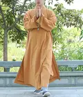 Унисекс 5 цветов 100% хлопок буддизм дзен лежа одежда шаолин монах кунг-фу костюмы Будда платья наряды халат для медитации черныйкрасный
