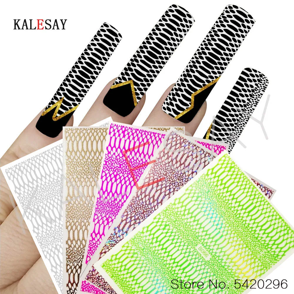 

Fashion Snake Skin Nail Art Sticker Curve Stripe Lines Nails Stickers Gradient Striping Decal Toenail Stickers Decals for Nails