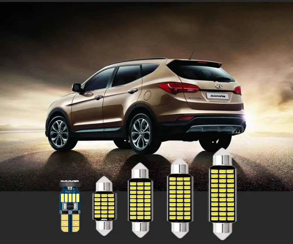 

6pcs white LED car reading light T10 & 31MM For Hyundai Equus Accent Elantra Entourage Genesis iMAX ix35 Tucson 1990-2019