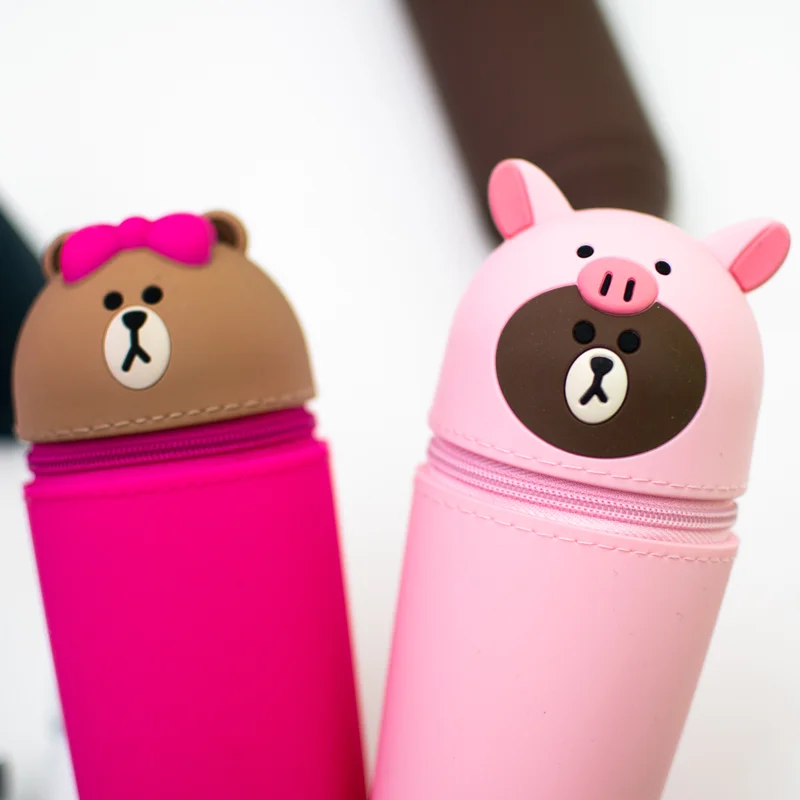 Pencil Case School Supplies Estuche Escolar Pennen Etui Large Astuccio Porta Penne School Trousse Scolaire Style Silicone Bag