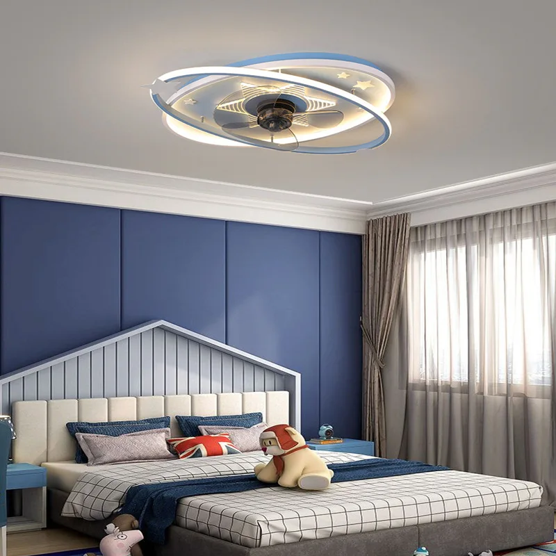 

Nordic Creative Personality Ceiling Fan Lamp Household Simple Modern Living Room Room Bedroom Boy Girl Fan Integrated Lamp