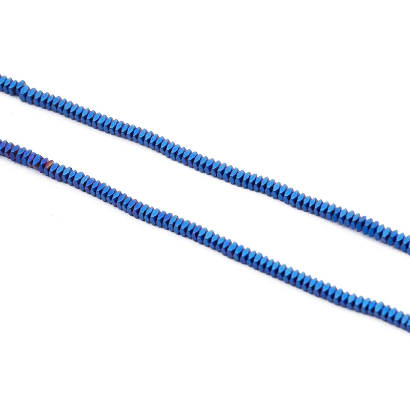 Красочные Квадратные Свободные бусины с покрытием из Натурального Гематита 2*2*1