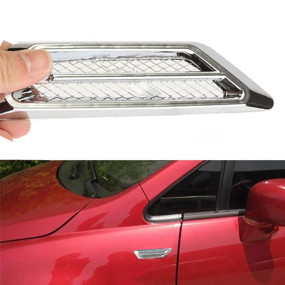 2Pcs Car Vehicle Body Fender Side Air Flow Vent Fake Intake Grille Sticker Decor Interior Accessories Automobiles Boutique | Автомобили и