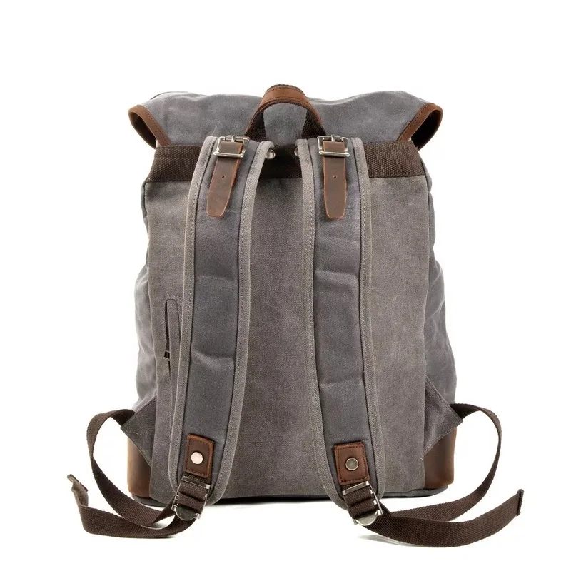 Мужской холщовый рюкзак кожаный для ноутбука камеры DSLR Видео Сумки