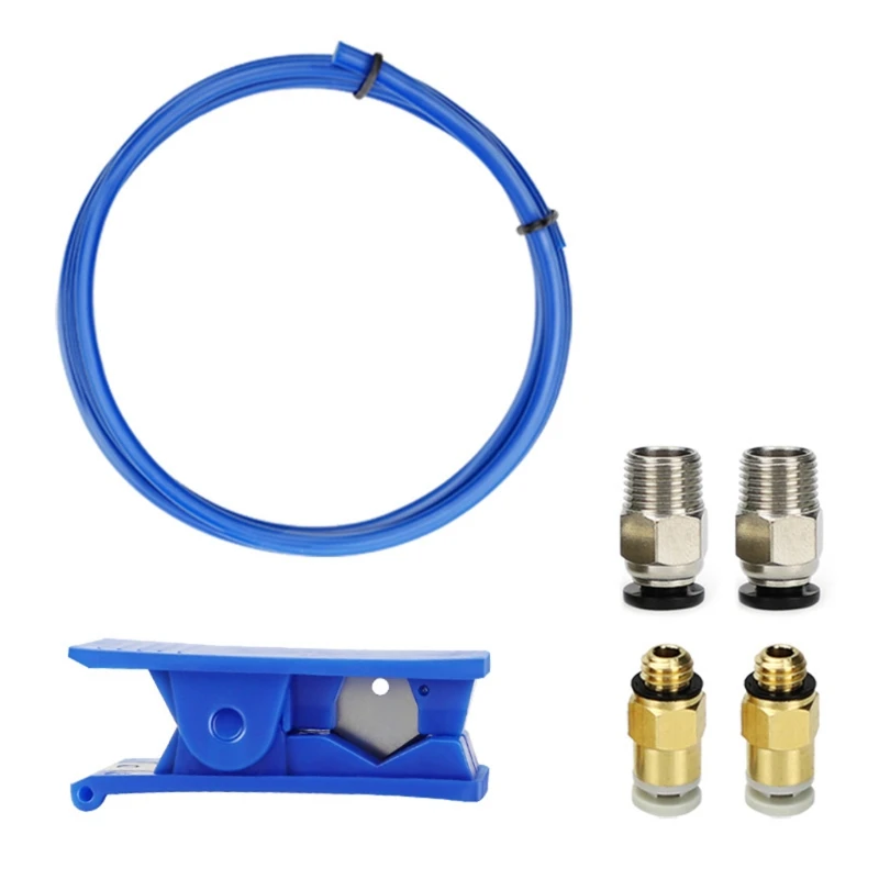 

6pcs 3D Printer Part Tube Cut Kit PTFE Tube Cutter with Pneumatic Connectors Set