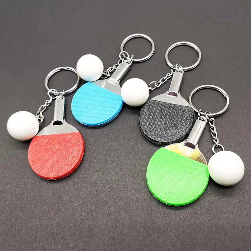 Table Tennis Ball Keychain Sports Souvenirs Simulation Racket Key Pendant Bag Ring Memento Fans Gifts | Спорт и развлечения