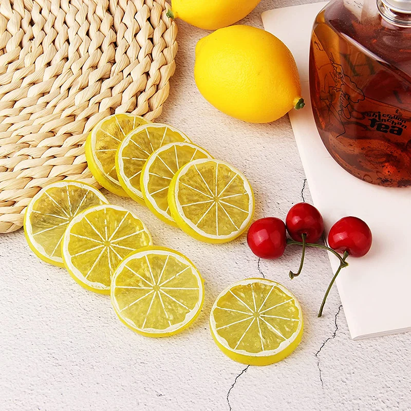 

30/60 Pcs 5cm Artificial Fruit Simulation Lemon Slices Christmas Fruit Ornament Kitchen Wedding Fake Lemon Decoration Supplies